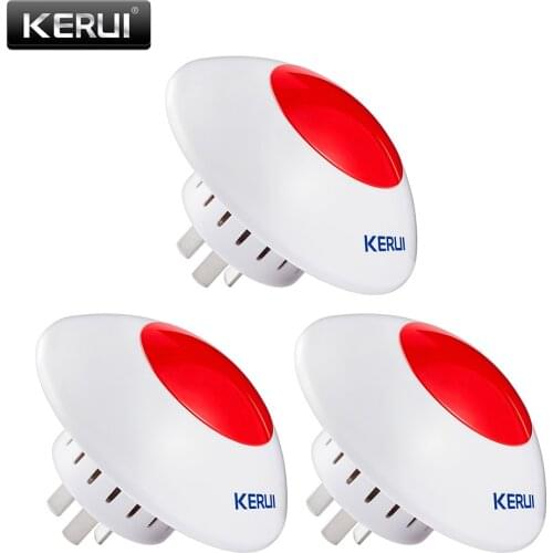 KERUI 3pcs 433MHz Wireless Alarm Siren Flash Horn Red Warning Light Strobe Whistle Siren Suit For KERUI Alarm System