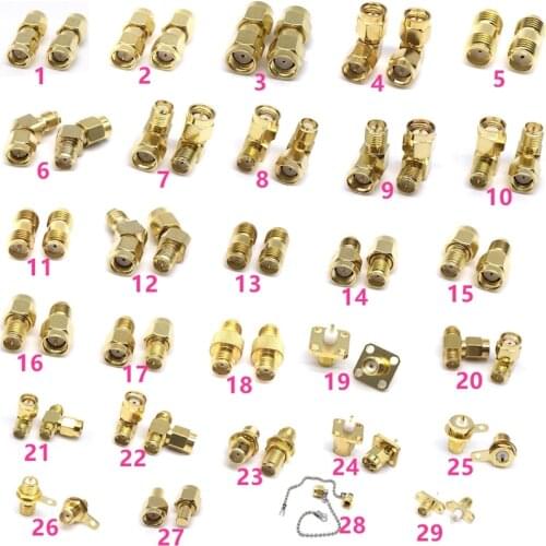 JX connector (21-29)2PCS RF coaxial coax adapter SMA to SMA adapter Socket Panel Mount with Nut Bulkhead Handle Straight Solder