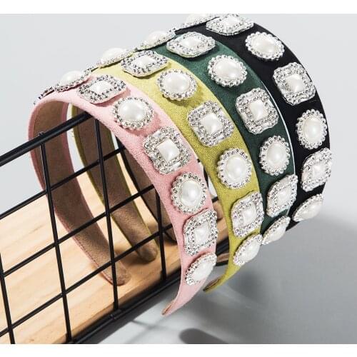 Korean Headband New High-end Hair Accessories Retro Style Inlaid With Rhinestone Wide Brim Headband