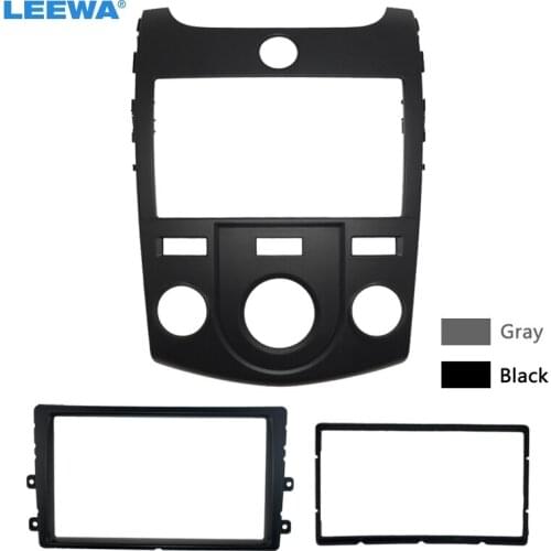 LEEWA Car Stereo Radio Fascia Panel Frame Trim Dash Face Plate Installation Kit For KIA Cerato/Forte/Naza Forte Manual AC #5748