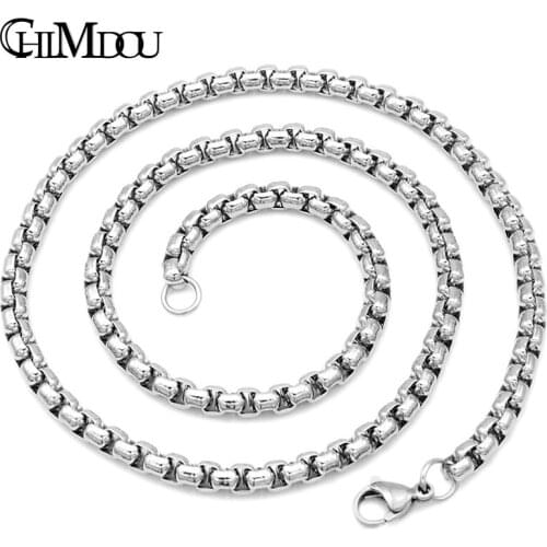 Present Customed Chain For Men Polishing Stainless Steel Hip Hop Necklace 4mm Wide Man Jewelry,Dropshipping N137