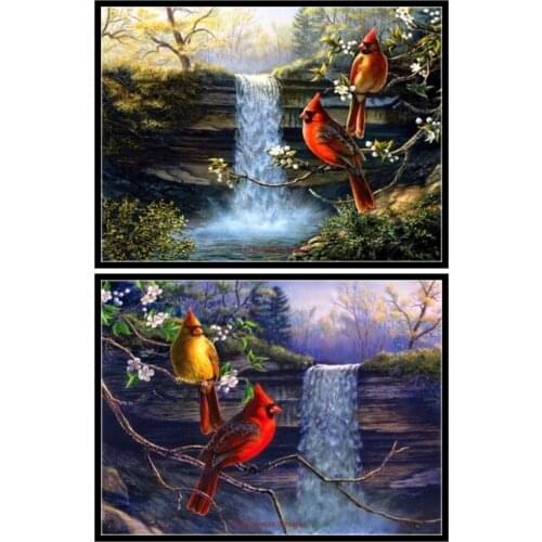 Counted Cross Stitch Kits Needlework - Crafts 14 ct Aida Color DIY Arts Handmade Home Decor - Heritage Cardinals