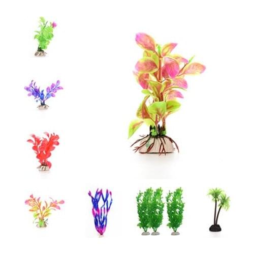 New Fish Tank Decoration Aquarium Ornaments Artificial Aquatic Plastic Underwater Water Grass Plant Landscape Decoration