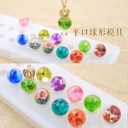Flat Spherical Resin Silicone Mold DIY Manual Glue Dried Pendant Bracelet Colla Hockey Moldes Silicone For Sieraden Maken