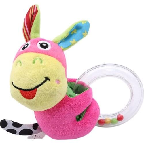 Baby Bed Rattle Toys Cartoon Animal Hand Bells Plush Toy Dolls Baby Music Rattle For Kid Children Bed And Stroller Toys