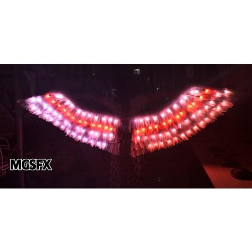 Program LED Light up Feather wings Costume Adults angel wings fairy stage performance prop