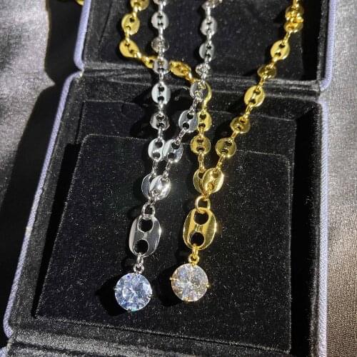 QTT Fashion Asymmetric Lock Necklace for Women Gold Silver Color Choker Chain Necklaces Party Jewelry 2021 Trend GIft