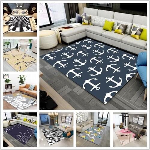 Modern minimalist 3D printing carpets living room bedroom bedside coffee table study restaurant hall foyer door mat non-slip mat