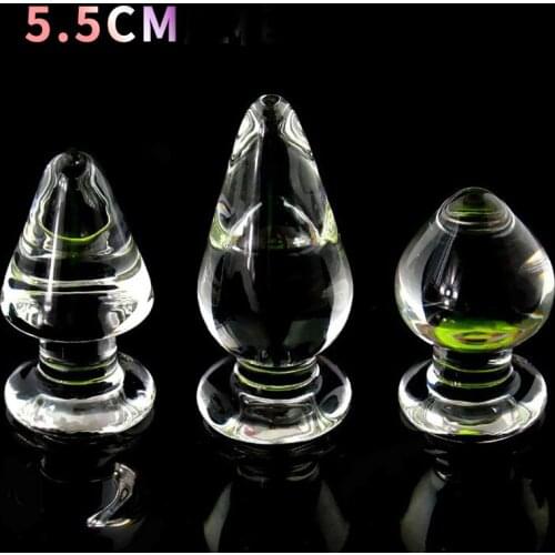 Glass Anal Plug Large Size 5.5 Cm In Diameter Anal Plug Anal Stimulation Massage Adult Orgasm Masturbation Products for Couple