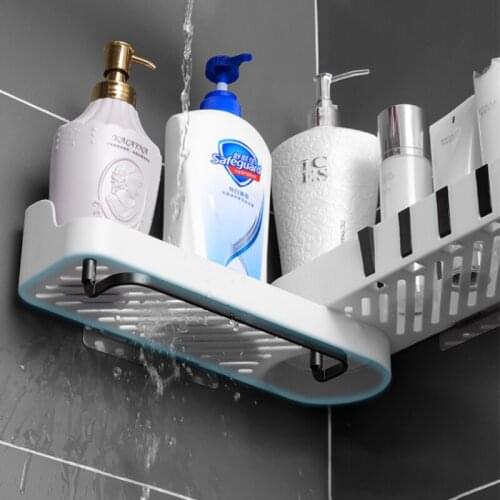 Bathroom Shelf Corner Rotating Storage Rack Wall-Mounted 2 In 1For Bathroom Kitchen With Towel Bar Household Storage Accessories