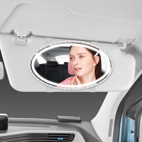 Universal Car Led Makeup Mirror Car Mirror Vanity Makeup Mirror with LED Lights Sun Visor Mirror Car Visor Vanity Mirror
