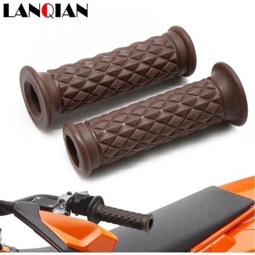 7/8''22MM Universal Motorcycle Vintage Rubber Handlebar Grips Street Coffee Motorbike Hand Retro Accessories Handle Bar Grip