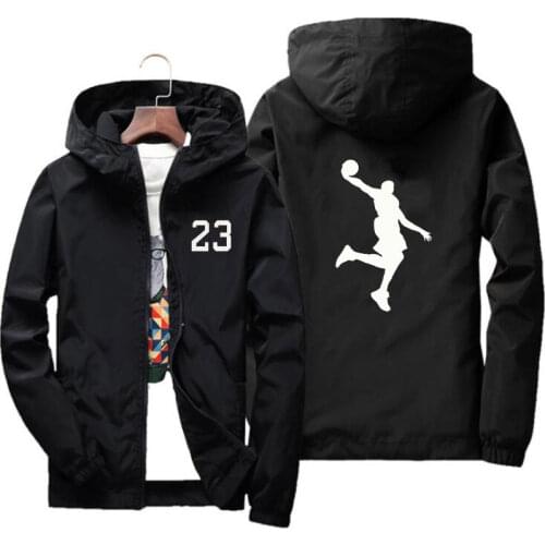 Windbreaker jacket 23 printed mens 2019 autumn fashion jacket men / lady hooded casual jacket mens coat coat mens thin coat