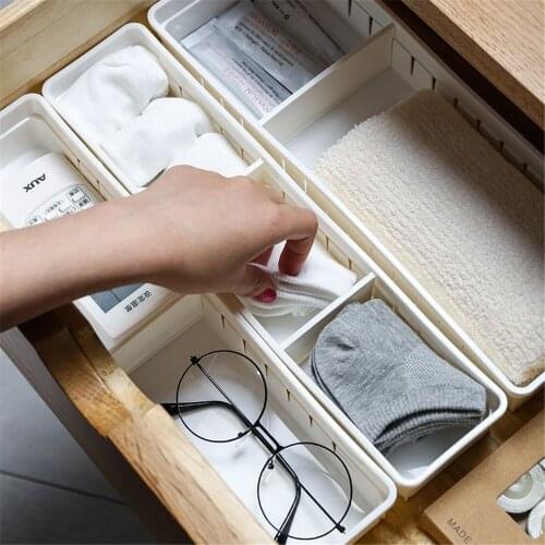 Kitchen Drawer Organizer Storage for Clothes Makeup Case Containers Laundry Basket Cutlery Spoon Fork Socks Underwear Storage