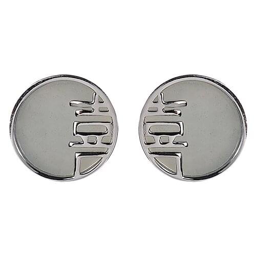 S925 sterling silver natural Hetian jade ear studs personality art elegant Xi word double happiness womens earrings