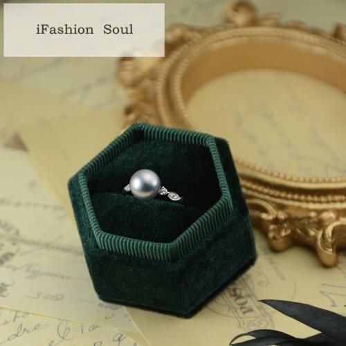 18K import Solid Yellow Gold Jewelry(AU750) Women Diamond Natural Grey Akoya Sea pearl Ring Exquisite Fashion Lady Classic Ring