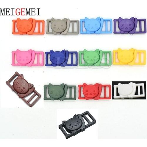 13pcs 3/8" Cat-Head Plastic Safety Breakaway Side Release Buckles For Bra Cat Collar Paracord Webbing Garment Accessories