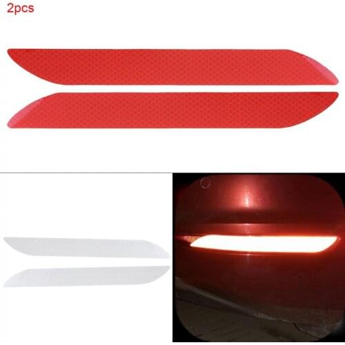 2 Colors 27.5x3 CM 2pcs Crystal Lattice PVC Car Refit Bumper Fog Lamp Reflective Warning Collision Avoidance Sticker