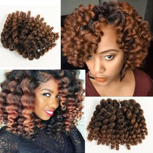 2X Ringlet Wand Curl JAMAICAN BOUNCE 8 inch Synthetic Hair Crochet Braids African Collection 22 roots #T30