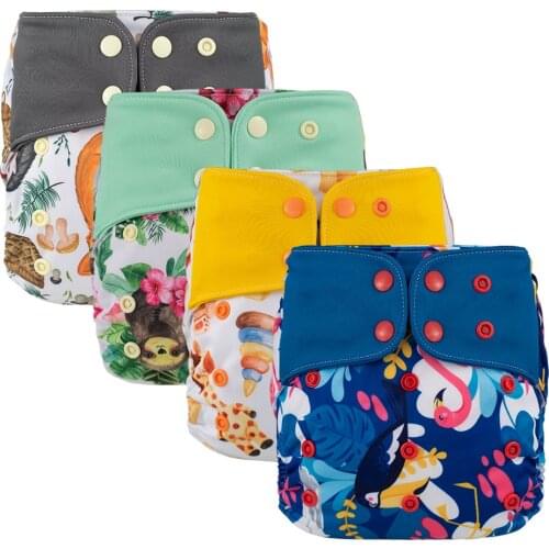 4 Pcs Lichtbaby New Arrival Cloth Baby Pocket Diaper 4-16kg Large One Size Washable Eco-friendly Cloth Diaper Inserts