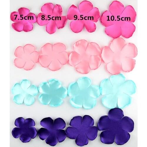 40pcs/lot 20 Color U Pick Handmade Burned Satin Rose Flower Petal Garment Hair Accessories Party & Table Decorations TH216