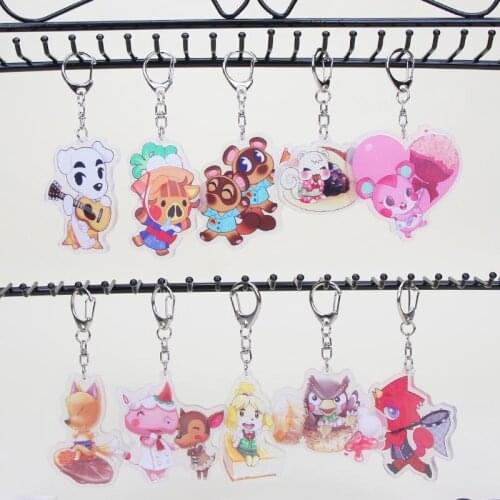 6cm Animal keychain figure Hot Game Animal toys Blathers K. K Nook isabelle key chains Cute Shaped Pendants Keyring