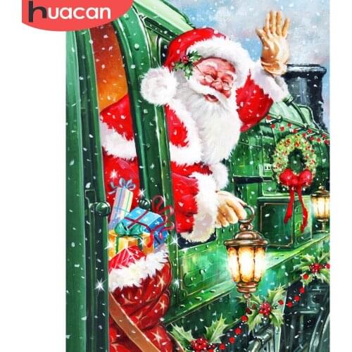 HUACAN Diamond Embroidery Santa Claus Full Square Drill New Arrival Diamond Painting Cartoon Cross Stitch Christmas Decoration