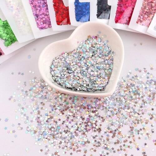 3mm Star Nail Glitter Sequin Paillettes Laser Gold Sequins Pink Sequin 15 Colors Option Loose Lentejuelas Trim For Nail Art 8g