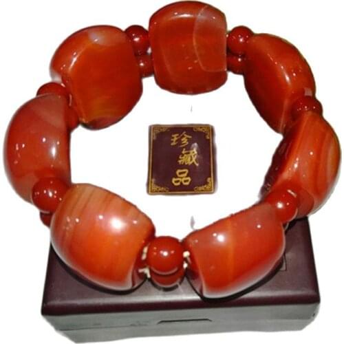 Natural Red Agate Bracelet Hand String Beads Lucky Year Of Fate