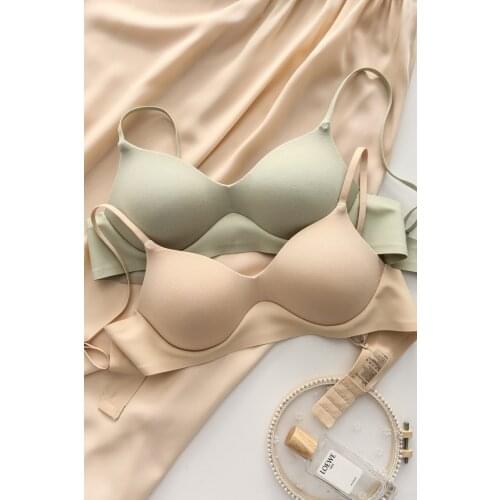 Wriufred Modal Glossy Bra Summer Simple Underwear No Steel Ring Girls Bralette No Trace Thin Cup Lingerie for Women