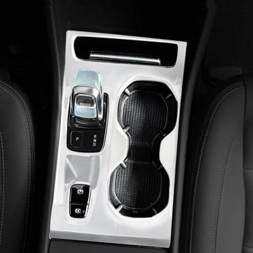 Center Console Gearshift Water Cup Holder Frame Decoration Cover Trim Car Styling For Volvo XC40 2018-2021 LHD Interior
