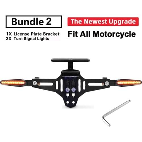 License Plate Holder LED Light Universal Motorcycle Frame Bracket For Honda CB599 919 400 CBR600 For Yamaha MT09 MT07 R1 R1200GS