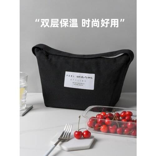 Double Layer Thermal Bag Japanese Style Thick Aluminum Foil Insulated Lunch Box Bag Lunch Box Bag Handbag Canvas Hand Carrying