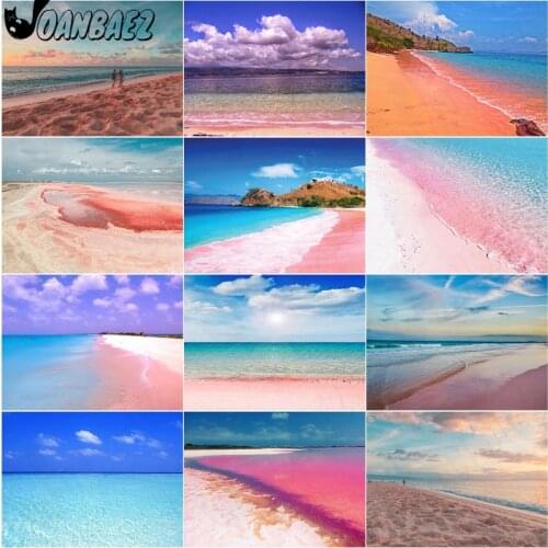 Colorful Beach Diamond Painting Seascape Cross Stitch Embroidery 5D Diy Mosaic Kit Hand Inlaid Gift Design Wall Decoration