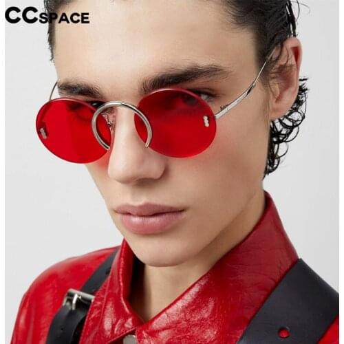 49258 Rimless Round Sunglasses Men Women Fashion Shades UV400 Vintage Glasses