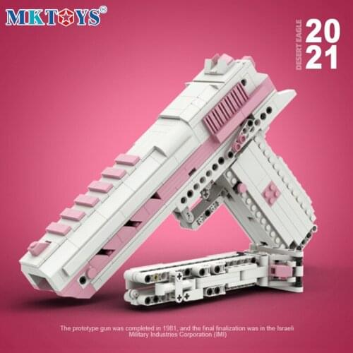 MOC Bricks Desert Eagle Pistol Building Blocks MK23 Girl Pink Gun Blocks with Bullet Military WW2 For Technical City Police Swat