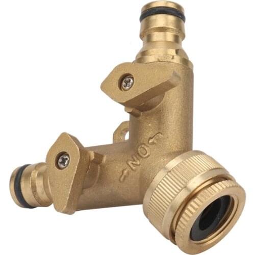 Brass 1/2" to 3/4" Female Thread Y Shape Ball Valve Two Way Water Splitter With Valve Plumbing Pipe Fittings Connector Adapters