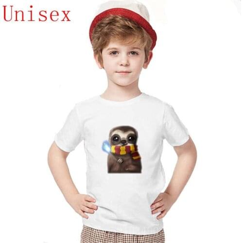 Global hot new Magical Sloth high quality cotton girls clothes shirts for teenage boys clothes sleeve casual Unique clothing