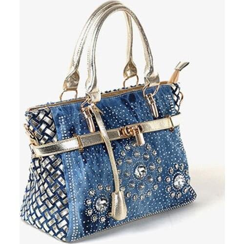 New Fasion Casual Ladies Tote Bags Designer Crystal Diamond Women Messenger Bags Famous Brand Luxury Handbags Women Bags