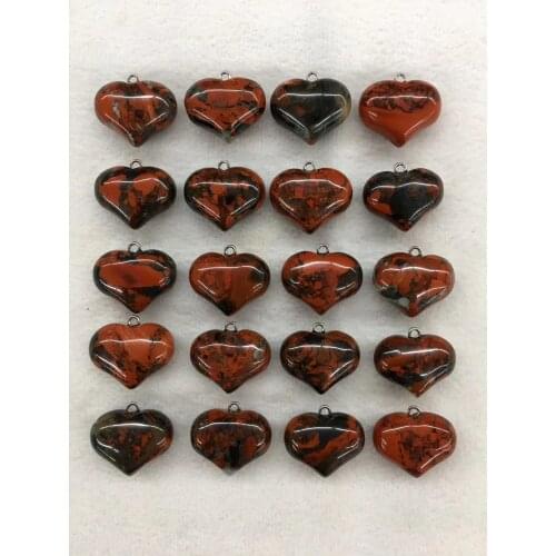 Wholesale 10pcs/pack Natural White Poppy Jaspe r Stone Bead Pendant,20x25mm Hearts Gem Stone Jewelry Pendant