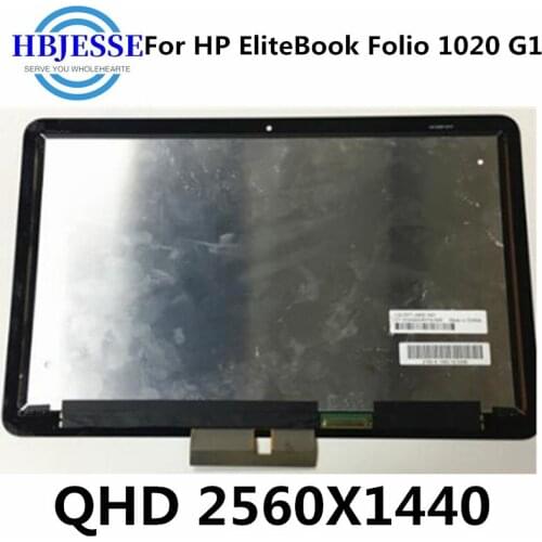 Original 12.5''For HP EliteBook Folio 1020 G1 Touch LCD display Screen Assembly LQ125T1JW02/A01 QHD 560X1440