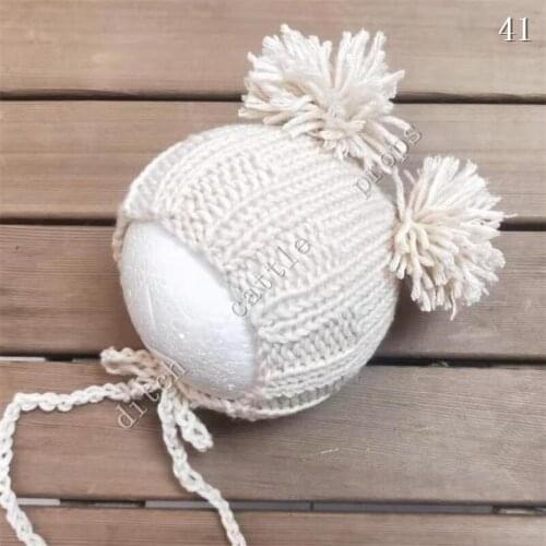 Thick hat, newborn photography props Handcraft Baby hand Knit Milk Cotton Thick Bonnet Baby Photography clothing