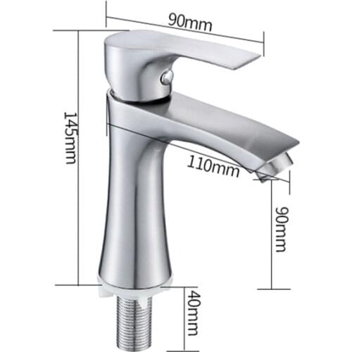 304 Stainless Steel Bathroom Basin Faucet Basin Sink Mixer Tap Deck Mounted Single Cold Brushed Bathroom Faucets