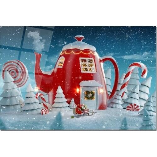 Glass Cutting Board Christmas Themed Antibacterial Glass Cutting Board New Year Themed Snow Heat Resistant Glass Cutting Board Kitchen