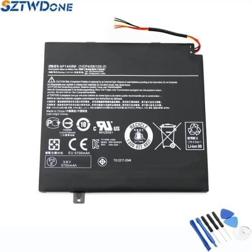 SZTWDONE AP14A8M New Tablet Battery for Acer Switch 10 A3-A20 A3-A20FHD SW5-011 SW5-012 AP14A4M 3.8V 22WH