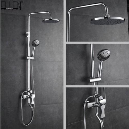 Vidric Wall Waterfall Shower Set Bathroom Bath Shower Faucets Set Brass Bathtub Faucets Shower Mixer Tap wall mixer torneira ELS