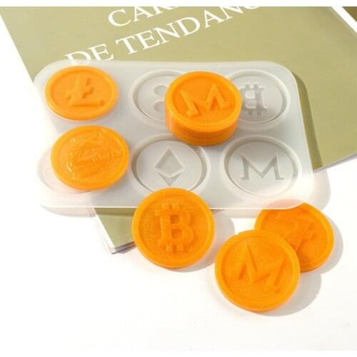 DIY Epoxy Resin Commemorative Coin Mold Collection Entertainment And Leisure Digital Chips Bitcoin Handmade Silica Gel Mold
