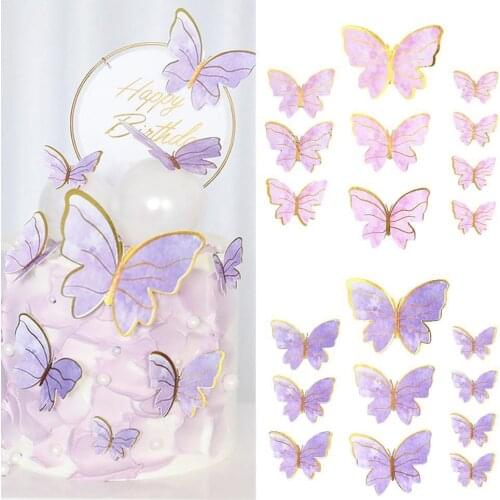 Butterfly Plug-in Cake Decoration Beautiful Little Decoration Cake Accessories Baking Fairy Dessert U9Y7