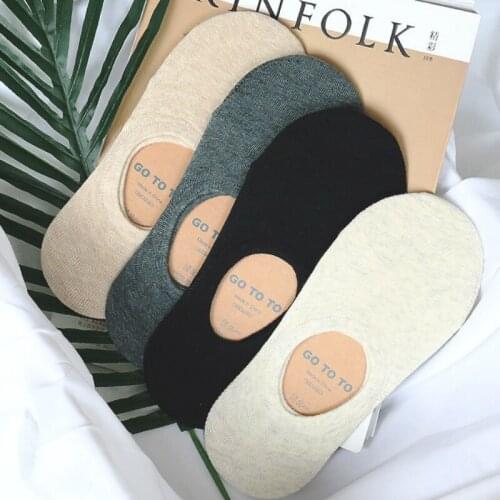 Womens Spring Summer Cotton Sock New Shallow Socks Anti-skid Deodorant Silica Gel Soft Breathable Female Invisible Sock Slippers