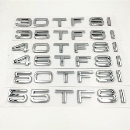 1pc hot Car Styling 3D ABS Silver 30TFSI 35TFSI 40TFSI 45TFSI 50TFSI 55TFSI Rear Boot Badge Emblem Sticker For Q3 Q5 Q7 A4 A6
